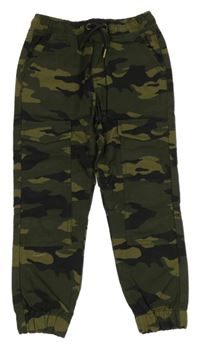 Khaki army plátěné cuff kalhoty Tu