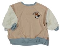Světlerůžovo-bílo-modrá mikina s Minnie 