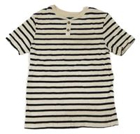 Smetanovo-černé pruhované tričko H&M