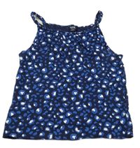 Tmavomodro-modrý leopardí top Y.F.K.