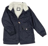 Tmavomodrá nepromokavá zateplená bunda H&M