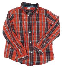 Červeno-černo-tmavomodrá kostkovaná košile Lindex