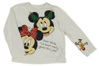 Bílé triko s Mickeym a Minnie George