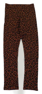 Hnědo-černé leopardí thermo legíny H&M