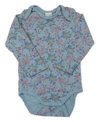 Modro-růžové květované body 
