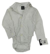 Nové - bílé puntíkaté košilové body 