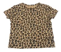 Hnědé tričko s leopardím vzorem zn. H&M