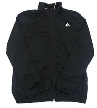 Černá propínací sportovní mikina s logem Adidas
