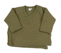 Khaki vzorovaná zavinovací mikina 
