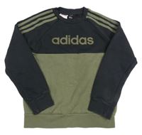 Černo-khaki mikina s logem Adidas