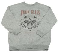 Světlešedá mikina s nápisy a můrou H&M