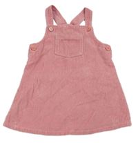 Růžové manšestrové laclové šaty M&Co.