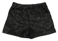 Černé koženkové kraťasy Kiabi