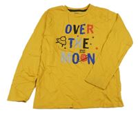 Hořčicové triko s nápisy