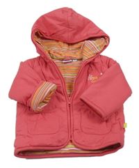 Růžová zateplená propínací mikina s nápisem a kapucí Babyface