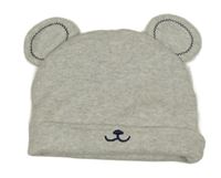 Světlešedá čepice - medvídek 