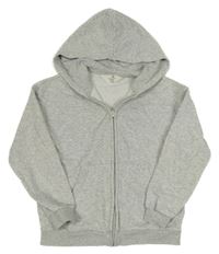 Světlešedá melírovaná propínací mikina s kapucí H&M