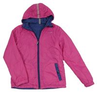 Fuchsiová šusťáková oboustranná lehce zateplená bunda s kapucí Moorhead