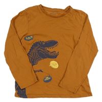 Okrové triko s dinem Vertbaudet