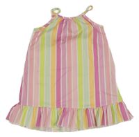 Růžovo-barevné pruhované šaty Shein