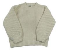 Smetanový žinylkový svetr H&M