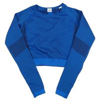 Tmavomodré funkční crop triko 