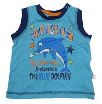 Světlemodré tílko s delfínem a nápisy Liegelind