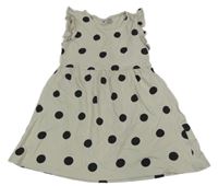 Béžovo-černé puntíkaté šaty H&M