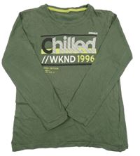 Khaki triko s nápisy 