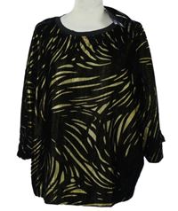 Nové - Dámská černo-zlatá vzorovaná sametová halenka Karen by Simonsen 