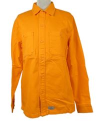 Pánská oranžová riflová košile s nápisem Zara 