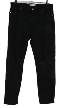 Dámské černé skinny rifle s dírami Bershka 