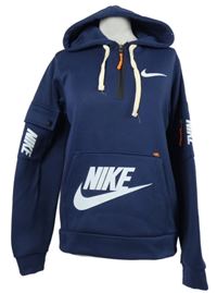 Dámská tmavomodrá thermo mikina s logem a kapucí Nike 