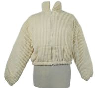 Dámská smetanová sametovo/manšestrová zateplená crop bunda Shein 