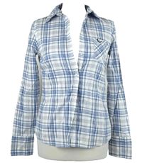 Dámská bílo-modrá kostkovaná halenka C&A