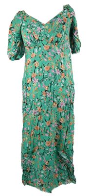 Dámské zelené kytičkované midi šaty Papaya 