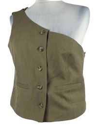 Nové - Dámská hnědá společenská asymetrická vesta Primark 