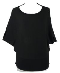 Dámské černé pletené volné tričko 