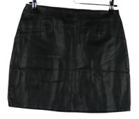 Dámská černá koženková sukně Primark 