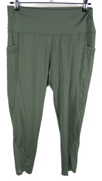 Dámské khaki sportovní legíny 