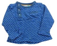 Modré vzorované úpletové triko John Lewis
