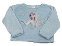 Světlemodrá chlupatá mikina s Elsou H&M