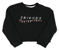 Černá crop mikina s nápisem 