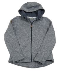 Tmavomodrá melírovaná pletená propínací mikina s kapucí Trespass