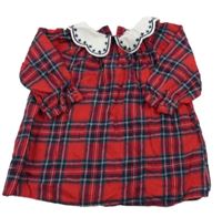 Červeno-tmavomodro-bílé kostkované flanelové šaty Primark