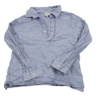 Modro-bílá pruhovaná polo košile 