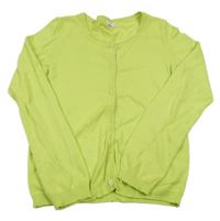 Limetkový propínací svetr Alive