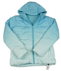 Nové - světlemodrá šusťáková zimní bunda s kapucí Dunnes