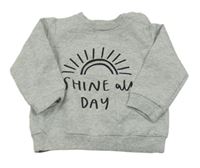 Světlešedá mikina se sluníčkem a nápisem Mamas&Papas