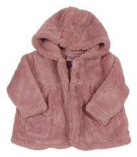 Růžová chluaptá propínací mikina s kapucí Next